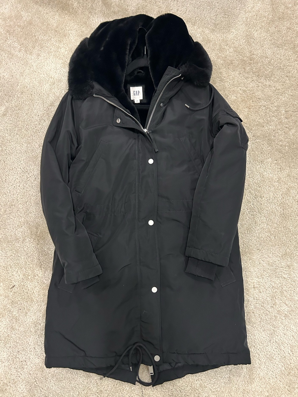 GAP Insulated Puffer Parka with Faux-Fur inside and trim